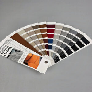 Premium Automotive Artificial Leather Swatch Fan — Vernasca, Merino, Catania, Lugano, Hannover